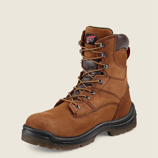 Mens Red Wing King Toe® - 8-inch Waterproof Soft Toe - Work Boots Brown - BAW458269